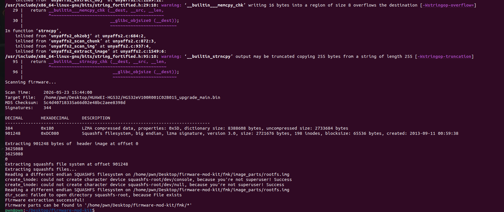 Firmware extraction successful